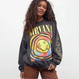 Urban Outfitters Nirvana Smile Overdyed Sweatshirt, size S/M